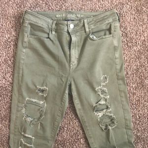 Green American eagle high waisted jeggings